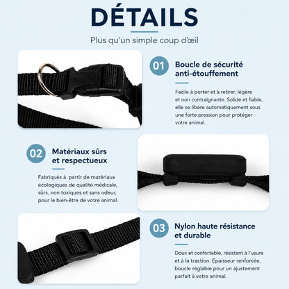 TRACKO™ — Détails boucle de sécurité anti-étouffement collier chat