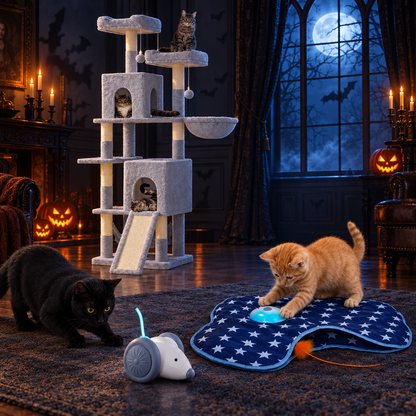 Trio Halloween dans un manoir hanté sous la pleine lune