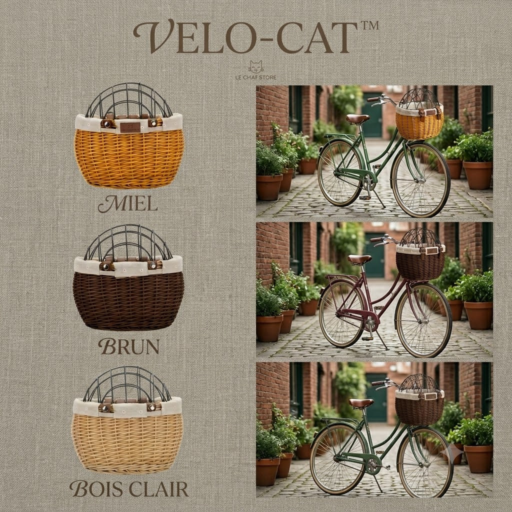 VELO-CAT™ — Les 3 variantes disponibles : miel, brun et bois clair