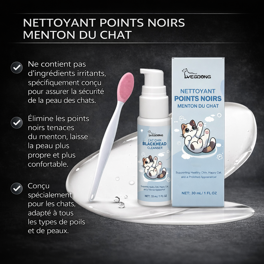 vision du produit avec ses avantages sur la peau du chat