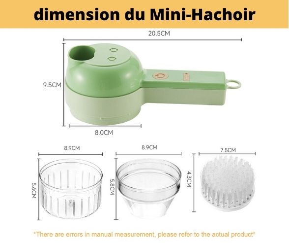 MIXBLEND :mini hachoir sans fil et rechargeable 4en1