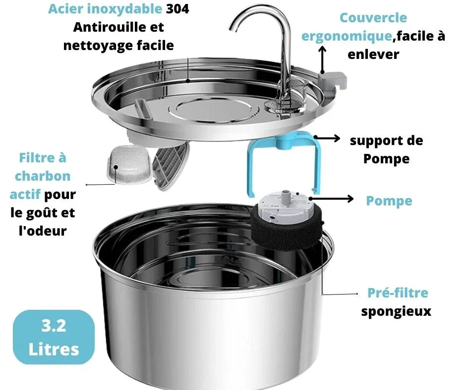 vu détaillée de la fontaine