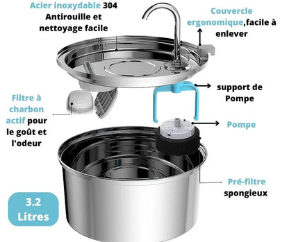vu détaillée de la fontaine